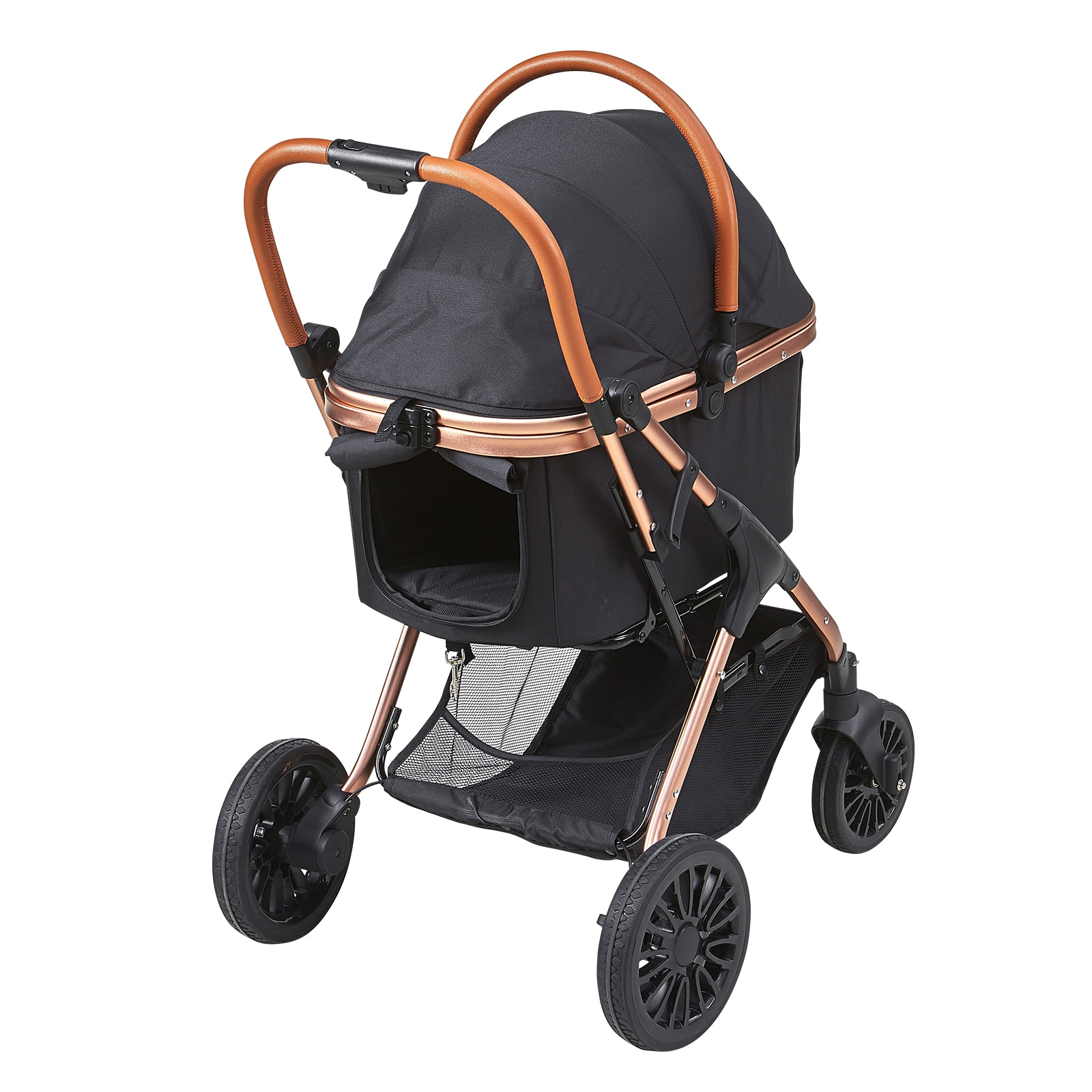 Pet Stroller For Dogs With Detachable Carrier And Storage Basket_voghion.com